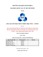 QUY LUẬT CHUYỂN HÓA TỪ NHỮNG SỰ THAY ĐỔI VỀ LƯỢNG DẪN ĐẾN SỰ THAY ĐỔI VỀ CHẤT VÀ NGƯỢC LẠI. VẬN DỤNG QUY LUẬT LƯỢNG – CHẤT TRONG HOẠT ĐỘNG THỰC TIỄN