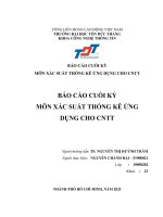 BÁO cáo CUỐI kỳ môn xác SUẤT THỐNG kê ỨNG DỤNG CHO CNTT 