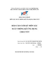 BÁO cáo CUỐI kỳ môn xác SUẤT THỐNG kê ỨNG DỤNG CHO CNTT 