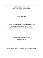 Quản lý giáo dục quản lý hoạt động giáo dục pháp luật cho học sinh thcs trên địa bàn huyện vân hồ, tỉnh sơn la( klv02194) 