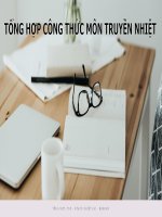 Tổng hợp công thức truyền nhiệt
