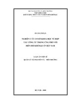 NGHIÊN CỨU CƠ SỞ KHOA HỌC VỀ HỢP TÁC CÔNG TƯ TRONG ỨNG PHÓ VỚI BIẾN ĐỔI KHÍ HẬU Ở VIỆT NAM