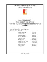 BÁO cáo CUỐI kỳ môn học kỹ NĂNG mềm CHỦ đề cần CHUẨN bị gì KHI đi PHỎNG vấn XIN VIỆC 