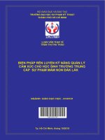 Biện pháp rèn luyện kỹ năng quản lý cảm xúc cho học sinh trường trung cấp sư phạm mầm non đắk lắk 