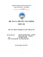 ĐỀ án lý THUYẾT tài CHÍNH TIỀN tệ đề tài THUẾ với DỊCH vụ kỹ THUẬT số 