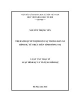 THI HÀNH QUYẾT ĐỊNH DÂN SỰ TRONG BẢN ÁN HÌNH SỰ TỪ THỰC TIỄN