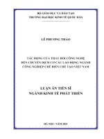 Luận án Tiến sĩ Tác động của thay đổi công nghệ đến chuyển dịch cơ cấu lao động ngành công nghiệp chế biến chế tạo Việt Nam