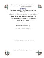 LÝ LUẬN của KINH tế – CHÍNH TRỊ mác – LÊNIN về các HÌNH THỨC BIỂU HIỆN của GIÁ TRỊ THẶNG dư TRONG nền KINH tế THỊ TRƯỜNG  LIÊN hệ THỰC TIỄN 