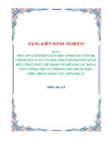 Một số giải pháp giúp học sinh giải nhanh, chính xác các câu hỏi thực hành liên quan đến công thức kết hợp với kĩ năng sử_2