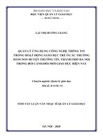 Luận văn thạc sĩ quản lý ứng dụng công nghệ thông tin trong hoạt động giáo dục trẻ ở các trường mầm non huyện thường tín thành phố hà nội trong bối canh đổi mới giáo dục hiện nay