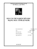 BÁO cáo THÍ NGHIỆM môn học MẠNG máy TÍNH (ET4230) thiết bị RepeaterHUB hoạt động ở lớp nào nêu chức năng và nhiệm vụ của nó trong mạng 