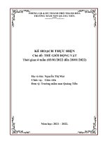 kế hoạch thực hiện chủ đề THẾ GIỚI ĐÔNG vật 2021 2022   giáo án mầm non thế giới động vật