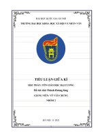 TIỂU LUẬN GIỮA kì học PHẦN tôn GIÁO học đại CƯƠNG đề tài thờ thành hoàng làng 