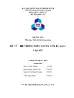 Thiết kế hệ thống nhúng đề tài hệ THỐNG điều KHIỂN đèn tự ĐỘNG lớp a01 