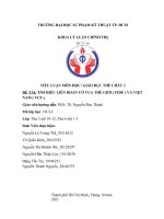 TIỂU LUẬN môn học GIÁO dục THỂ CHẤT 3 đề tài tìm HIỂU LIÊN đoàn cờ VUA THẾ GIỚI ( FIDE ) và VIỆT NAM ( VCF )  