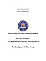 DISCUSSION GROUP 5 topic how to make an effective business meeting 