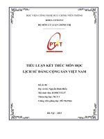 TIỂU LUẬN kết THÚC môn học LỊCH sử ĐẢNG CỘNG sản VIỆT NAM 