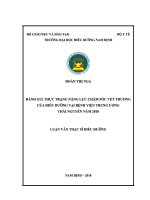 Đánh giá thực trạng năng lực chăm sóc vết thương của điều dưỡng tại bệnh viện trung ương thái nguyên năm 2018 