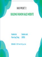 Slide báo cáo đồ án xây dựng website bán quần áo