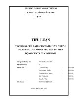 TIỂU LUẬN tác ĐỘNG của đại DỊCH COVID 19 và NHỮNG PHẢN ỨNG của CHÍNH PHỦ đến sự BIẾN ĐỘNG của tỷ GIÁ hối đoái 
