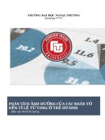 tiểu luận PHÂN TÍCH ẢNH HƯỞNG của các NHÂN tố đến tỉ lệ tử VONG ở TRẺ sơ SINH 