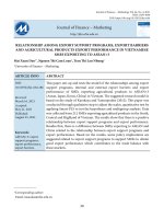 Mối quan hệ giữa chương trình hỗ trợ xuất khẩu, rào cản xuất khẩu và kết quả hoạt động xuất khẩu nông sản của các doanh nghiệp nhỏ và vừa Việt Nam vào thị trường ASEAN+3