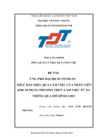ỨNG PHÓ đại DỊCH COVID 19 THÚC đẩy HIỆU QUẢ LÀM VIỆC CỦA NHÂN VIÊN KHI áp DỤNG PHƯƠNG THỨC LÀM VIỆC TỪ XA THÔNG QUA MÔ HÌNH AMO 