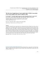 Bước đầu áp dụng chỉ số chất lượng nước (WQI) để đánh giá chất lượng nước biển vịnh Bắc Bộ năm 2018