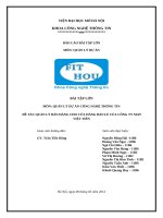 BÀI TẬP LỚNMÔN: QUẢN LÝ DỰ ÁN CÔNG NGHỆ THÔNG TIN ĐỀ TÀI: QUẢN LÝ BÁN HÀNG CHO CỬA HÀNG BÁN LẺ CỦA CÔNG TY MAYVIỆT TIẾN