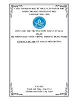 DỰ án hệ THỐNG lọc nước THÔNG MINH sử DỤNG NHIỆT 
