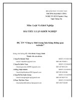 TIỂU LUẬN KHỞI NGHIỆP dự án công ty thời trang bán hàng thông qua website 