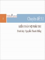 Bài giảng Kiểm toán - Chuyên đề 5.1: Kiểm toán nợ phải thu (ThS. Nguyễn Thanh Hồng)
