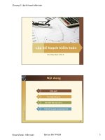 Bài giảng Kiểm toán hoạt động: Lập kế hoạch kiểm toán - Vũ Hữu Đức