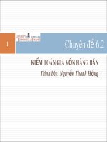 Bài giảng Kiểm toán - Chuyên đề 6.2: Kiểm toán giá vốn bán hàng (ThS. Nguyễn Thanh Hồng)