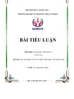 BÀI TIỂU LUẬN MÔN HỌC: GIÁO DỤC THỂ CHẤT 3(CỜ VUA)ĐỀ TÀI: CÁC GIẢI ĐẤU CỜ VUA TRÊN THẾ GIỚI VÀ Ở VIỆT NAM
