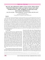 Đo sâu địa hình đáy biển vùng nước nông bằng phương pháp đo ảnh lập thể sử dụng dữ liệu Worldview-2, thử nghiệm tại bãi Hải Sâm, quần đảo Trường Sa