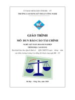 Giáo trình mô đun Báo cáo tài chính (Nghề Kế toán doanh nghiệp  Trình độ cao đẳng)