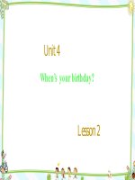 Bài giảng môn Tiếng Anh lớp 4 năm học 2021-2022 - Unit 4: Lesson 2 (Trường Tiểu học Thạch Bàn B)