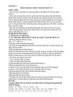 VÒNG  4 -CHỦ ĐỀ 3 PHÂN TÍCH DA THỨC THÀNH NHÂN  TỬ