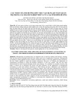 Các nhân tố ảnh hưởng đến việc vận dụng kế toán quản trị trong các doanh nghiệp nhỏ và vừa tại tỉnh Bình Dương