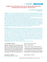 Nghiên cứu ứng dụng cửa van tự động điều tiết nước cho đập dâng Trà Bồng - Quảng Ngãi