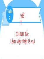 Bài giảng môn Tiếng Việt lớp 2 sách Kết nối tri thức năm học 2021-2022 - Bài 4: Chính tả Làm việc thật là vui (Trường Tiểu học Thạch Bàn B)