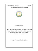 Thực trạng nguy cơ trầm cảm, lo âu và stress ở phụ nữ chấm dứt thai kỳ ngoài 12 tuần tại bệnh viện phụ sản hà nội năm 2021 