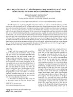 Khác biệt của tham số bất ổn định liên quan đến sự xuất hiện dông trước và trong mùa hè trên khu vực Hà Nội
