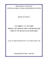 “Tự nhiên” và “nữ giới” trong văn xuôi nữ Việt Nam đương đại nhìn từ nữ quyền luận sinh thái