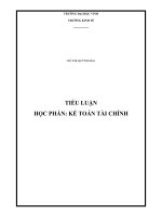 Tiểu Luận Kế Toán Tài Chính Lấy minh họa tại một doanh nghiệp sản xuất, kinh doanh cụ thể (ít nhất 10 nghiệp vụ kinh tế phát sinh), lựa chọn tổng hợp tất cả các phần hành: kế toán các khoản phải thu, phải trả; kế toán đầu tư tài chính, thuê tài sản và dự 
