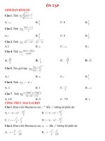 ÔN TẬP TOÁN CAO CẤP A1 2020