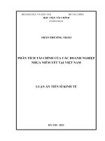 Phân tích tài chính của các doanh nghiệp nhựa niêm yết ở Việt Nam