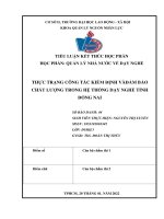 TIỂU LUẬN QUẢN LÝ NHÀ NƯỚC VỀ DẠY NGHỀ