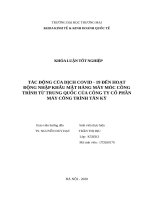 Tác động của dịch Covid  19 đến hoạt động nhập khẩu mặt hàng máy móc công trình từ Trung Quốc của Công ty Cổ phần Máy Công Trình Tân Kỳ